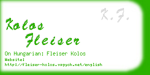 kolos fleiser business card